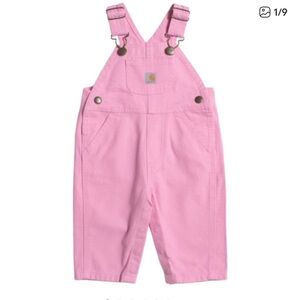Carhartt Baby Girl 6M Pink Bib Overalls Cowgirl Farm Cotton Canvas